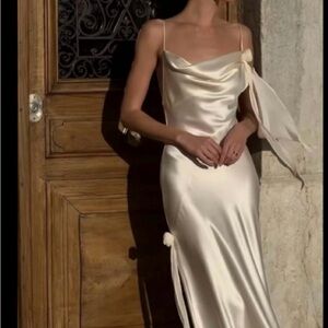 Rat & Boa lorella dress Cream Satin Backless Dress. Worn once.